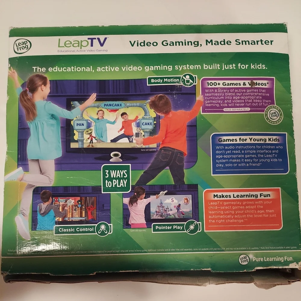LeapFrog TV Video Learning System Console White Active Video Gaming With Game